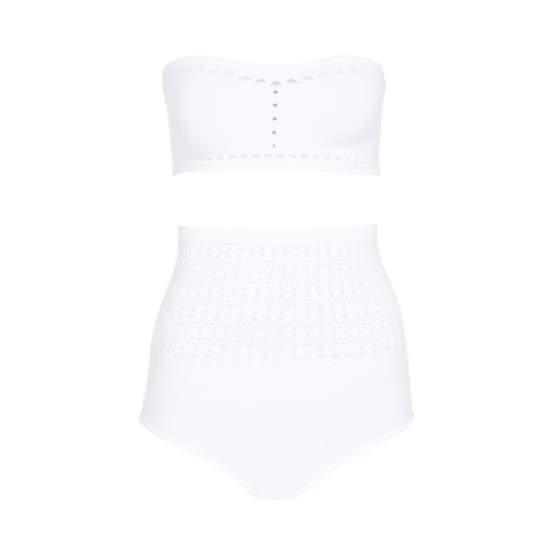 Alaïa Seamless Knitted Swimsuit "Blanc Optique"