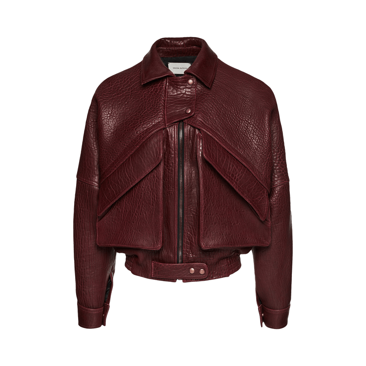 Magda Butrym Leather Jacket "Burgundy"