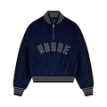 Rhude Velour Track Quarter Zip "Navy/Black/White"