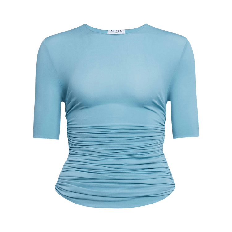 Alaïa Pleats T-Shirt "Bleu Ocean"