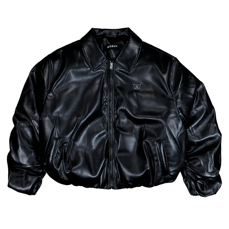 MISBHV Faux Leather Puffer Bomber Jacket "Black"