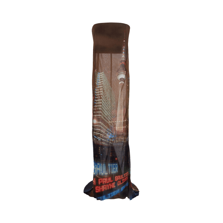 Jean Paul Gaultier City Mesh 3D Tube Fishtail Dress "Multicolor"