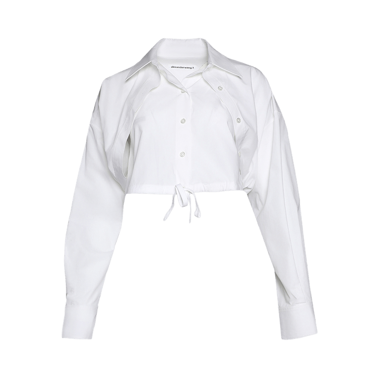 Alexander Wang Double Layered Cropped Shirt "White"