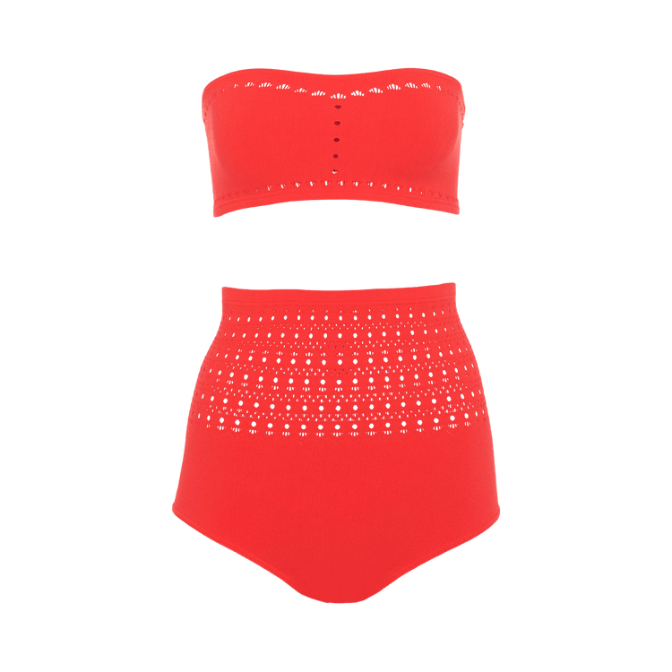 Alaïa Seamless Knitted Swimsuit "Ecarlate"