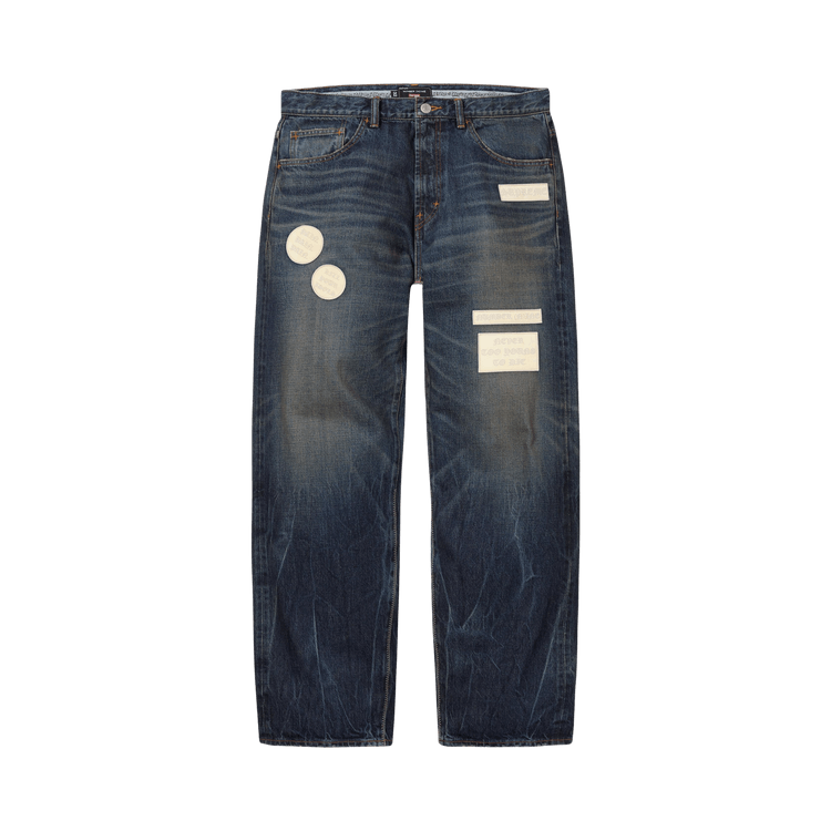Supreme x Number (N)Ine Patches Loose Fit Selvedge Jean "Washed Indigo"