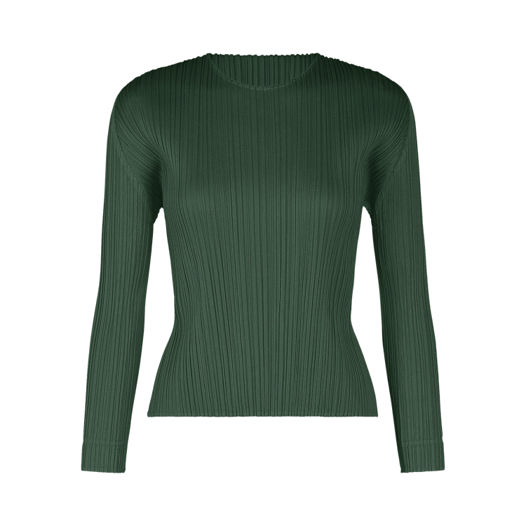 Pleats Please Issey Miyake Monthly Colors December Shirt "Forest Green"