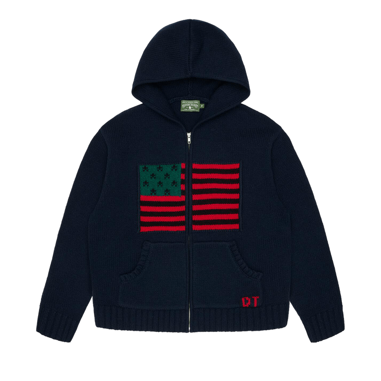 Denim Tears Flag Zip Sweater "Navy"