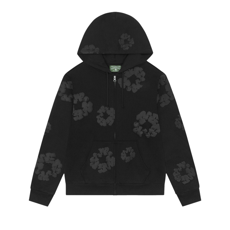 Denim Tears Mono Cotton Wreath Zip Hoodie "Black"
