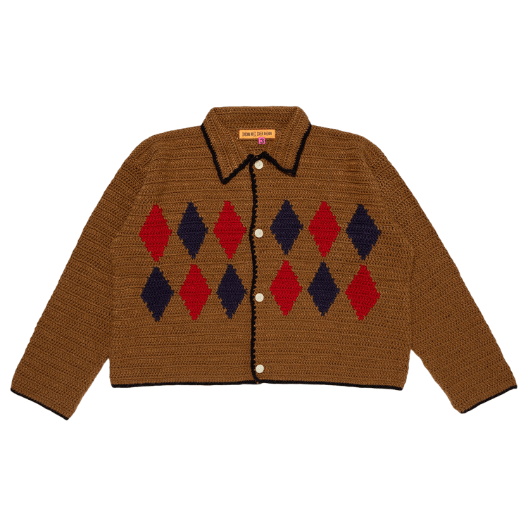 Cactus Plant Flea Market Rodeo Crochet Knit Cardigan "Beige"