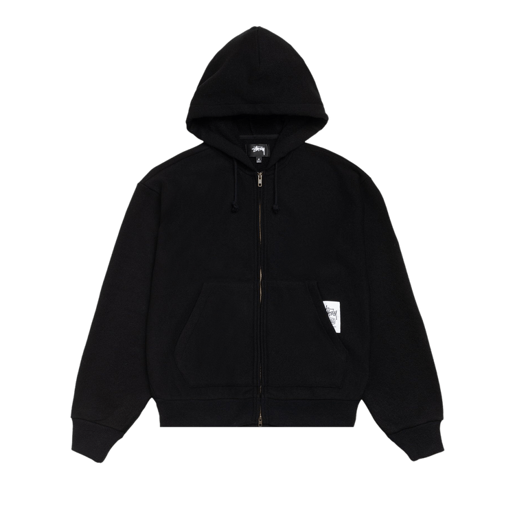 Stussy Patch Zip Knit Hoodie "Black"