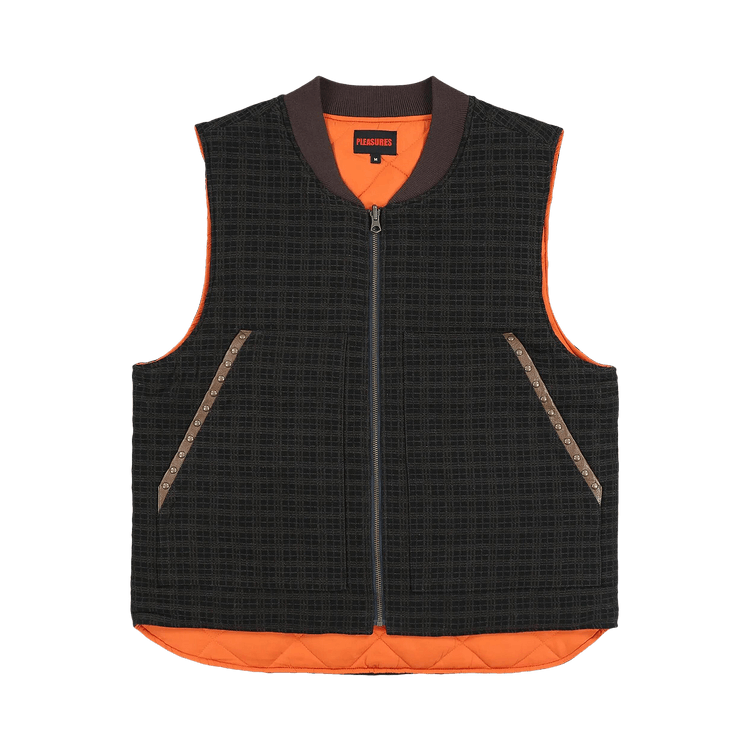 Pleasures Horns Denim Vest "Brown Plaid"