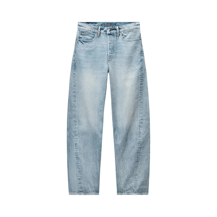 Alexander Wang Crystal Beltloop Float Mid Rise Relaxed Jean "Vintage Bleach Blue"