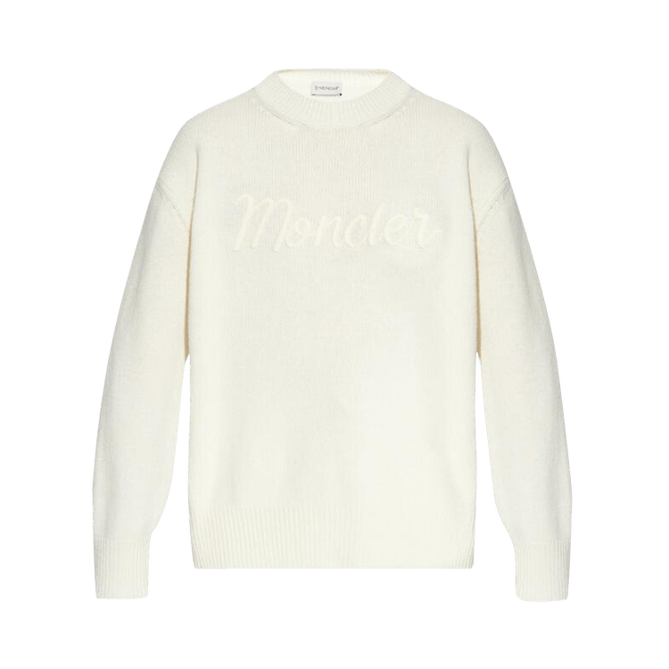Moncler Crew Neck Long-Sleeve Top "Silk White"