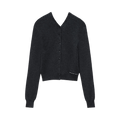 Alexander Wang Knit Logo Label High Neck Button Up Cardigan "Charcoal"