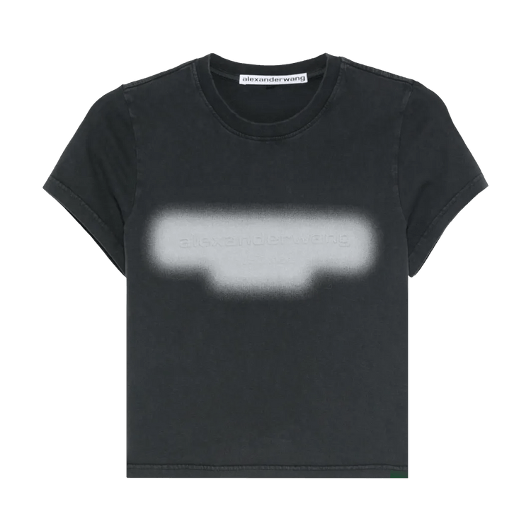 Alexander Wang Emboss Graphic Shrunken Tee "Washed Black"