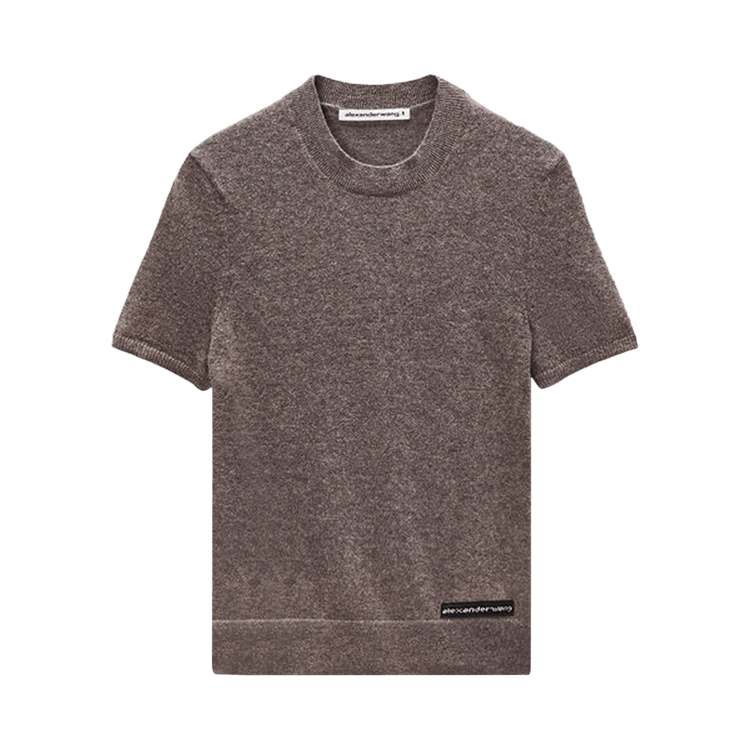 Alexander Wang Knit Logo Label Crewneck Tee "Brown"