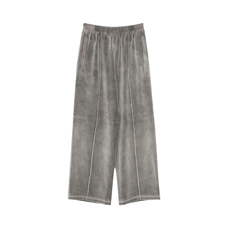 Alexander Wang Allover Hotfix Mid Rise Relaxed Pant "Titanium"