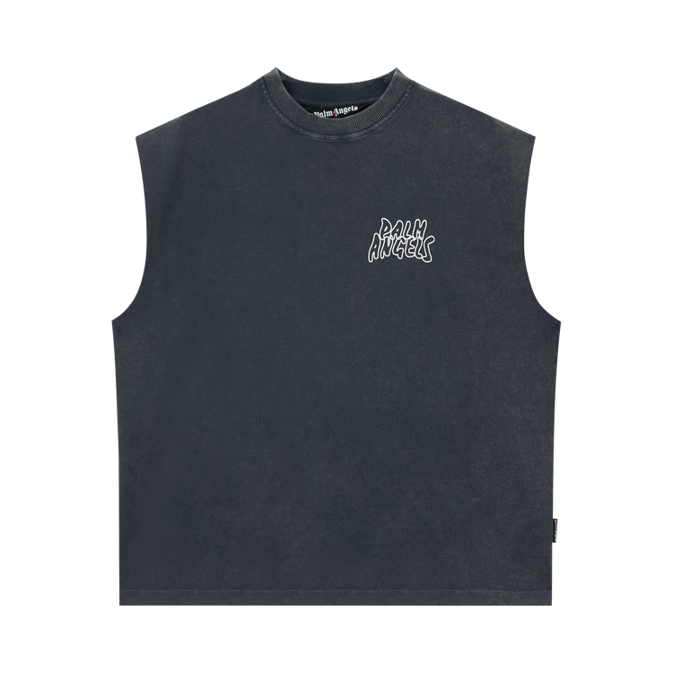 Palm Angels Palm Leaf Distressed Tank "Black/Multicolor"