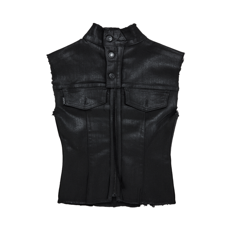 Ottolinger Glazed Denim Zip Top "Black"