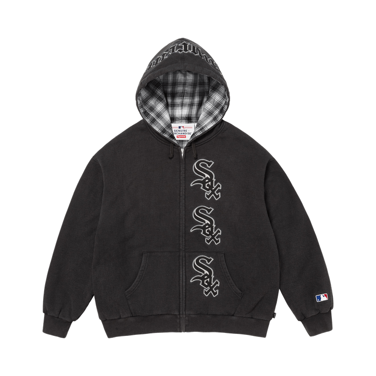 Supreme x Chicago White Sox Zip Up Hooded Sweatshirt "Black"