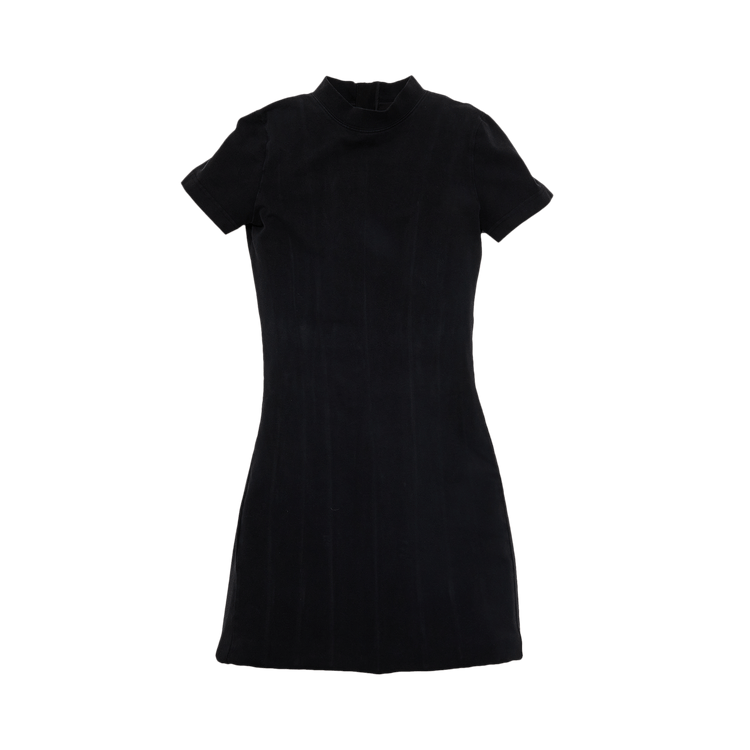 Balenciaga Structured Short Sleeve Cotton Jersey Dress "Faded Black"
