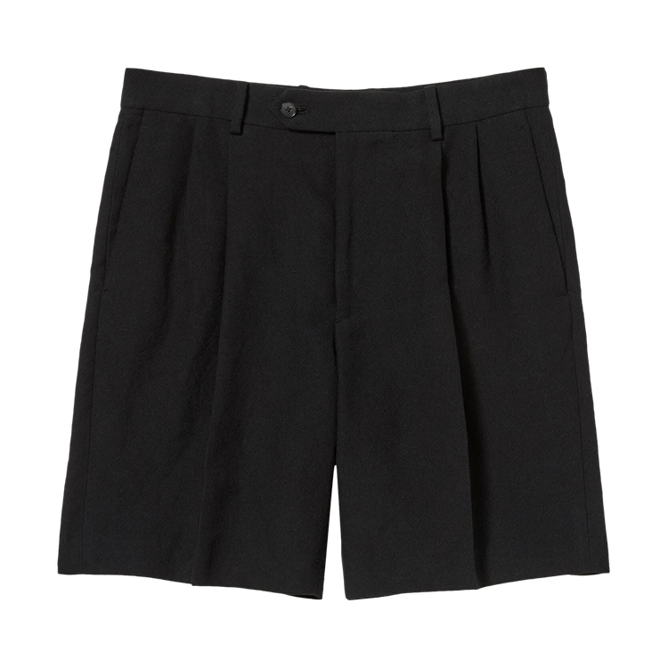 Auralee Wool Cotton Linen OX Shorts "Black"