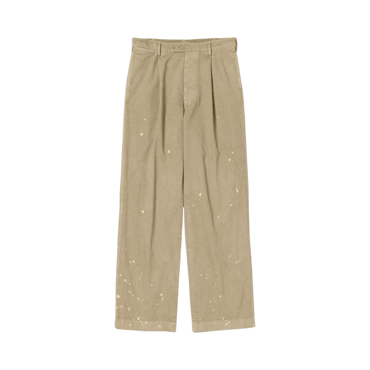 Auralee Finx Light Chino One Tuck Wide Pants "Beige"
