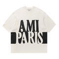 Ami Oversize Fit Short-Sleeve T-Shirt With Ami Paris Print "Blanc Creme"