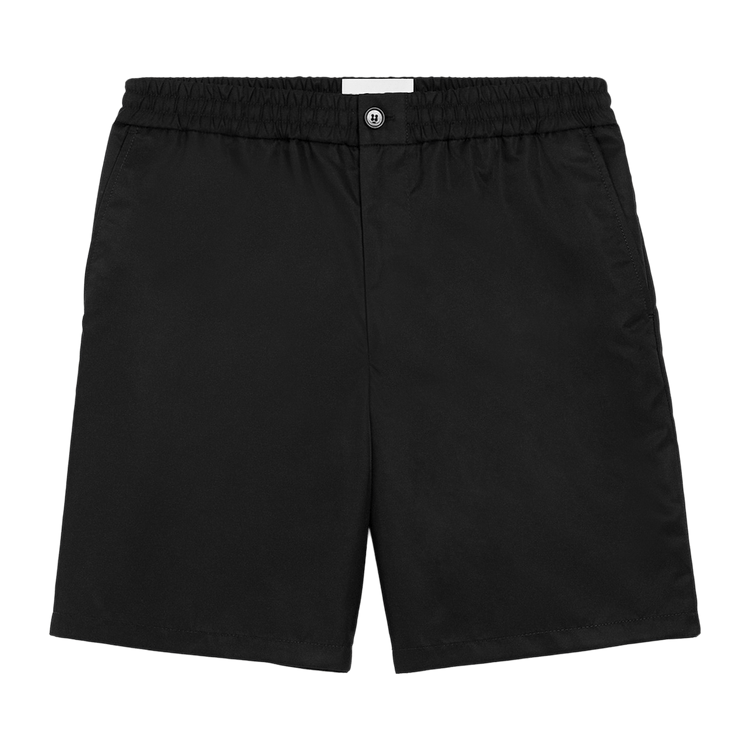 Ami Elasticated Waist Shorts With Ami De Coeur Stud "Noir"