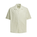Ami Short-Sleeve Boxy Shirt With Camp Collar and Embossed Ami De Coeur "Blanc/Matcha"