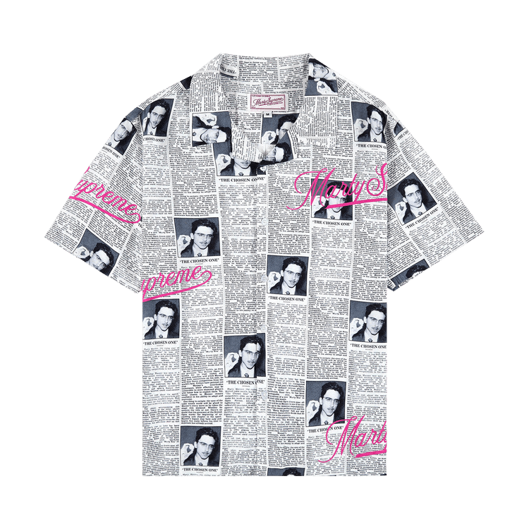 GOLF WANG x Marty Supreme Newspaper Rayon Button Up "White"
