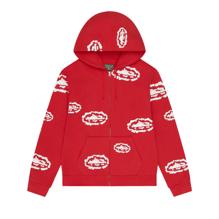 Denim Tears x Cortiez Island Wreath Zip Hoodie "Red"