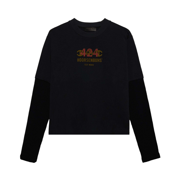 424 Cropped Double Sleeve With Thermal "Black"