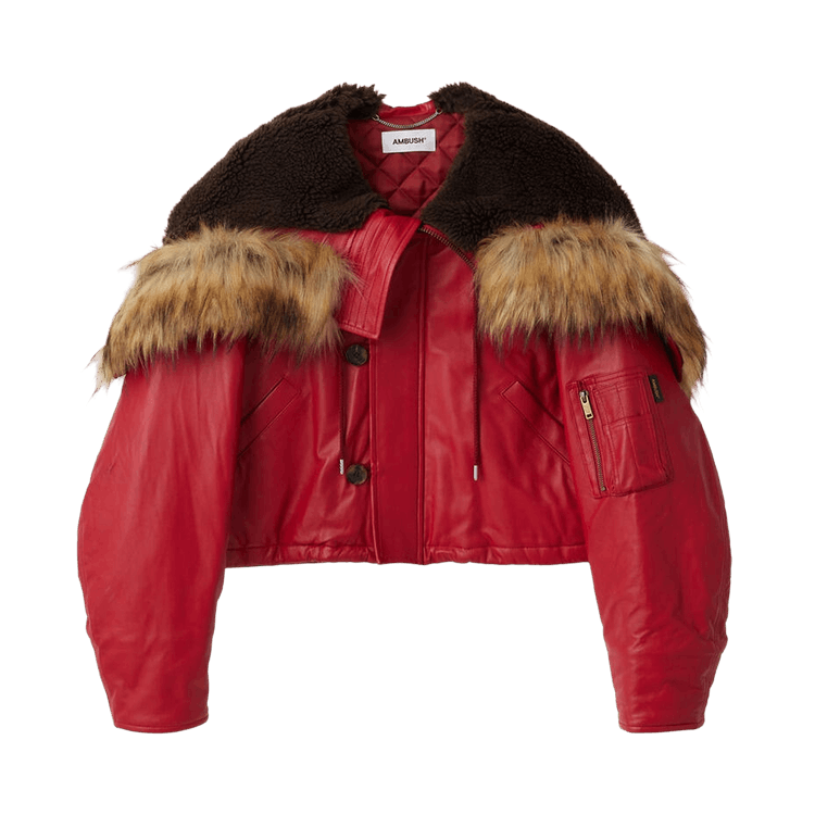 Ambush Leather Cropped N3B Jacket "Red"