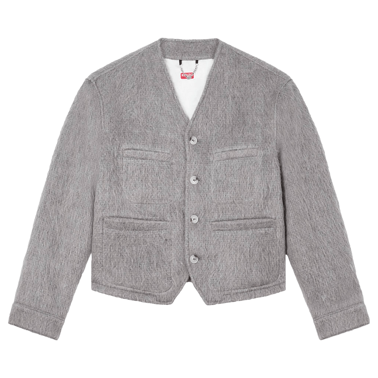 Kenzo Hairy Collarless Jacket "Grey"
