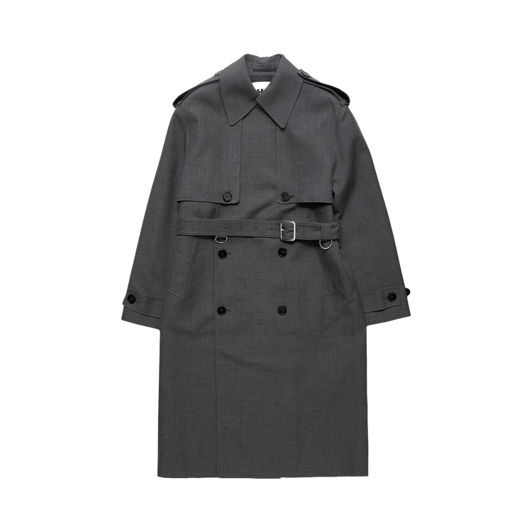 Jil Sander Wool Belted Trench Coat "Grey"
