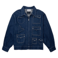 Glass Cypress Geometric Canvas Jacket "Blue"