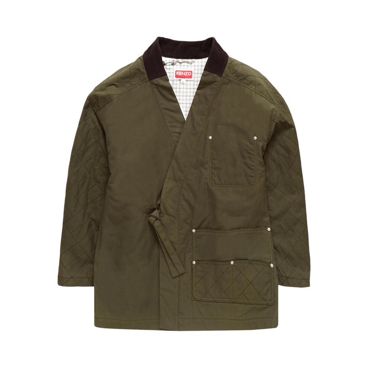Kenzo Weave Kimono Coat "Green"