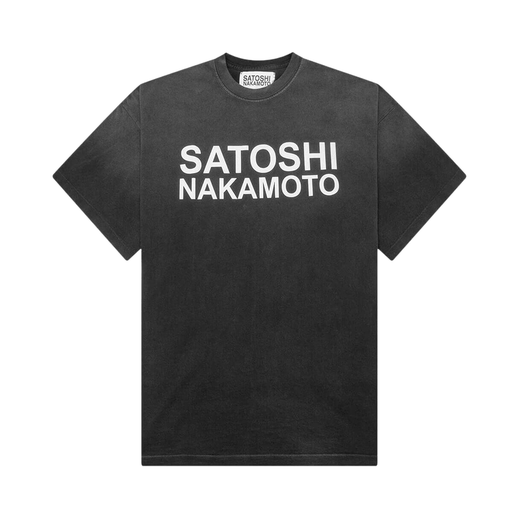 Satoshi Nakamoto Stencil Logo Tee "Black"