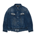 Simone Rocha Belt Waist Tail Denim Trucker Jacket "Green"