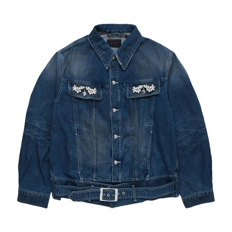 Simone Rocha Belt Waist Tail Denim Trucker Jacket "Green"