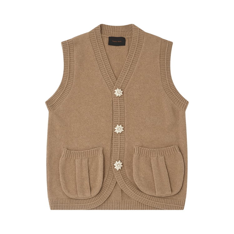 Simone Rocha Knit Vest With Buttons "Natural"
