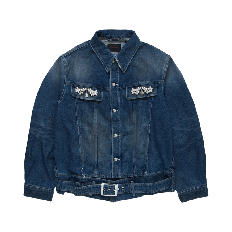 Simone Rocha Belt Waist Tail Denim Trucker Jacket "Blue"