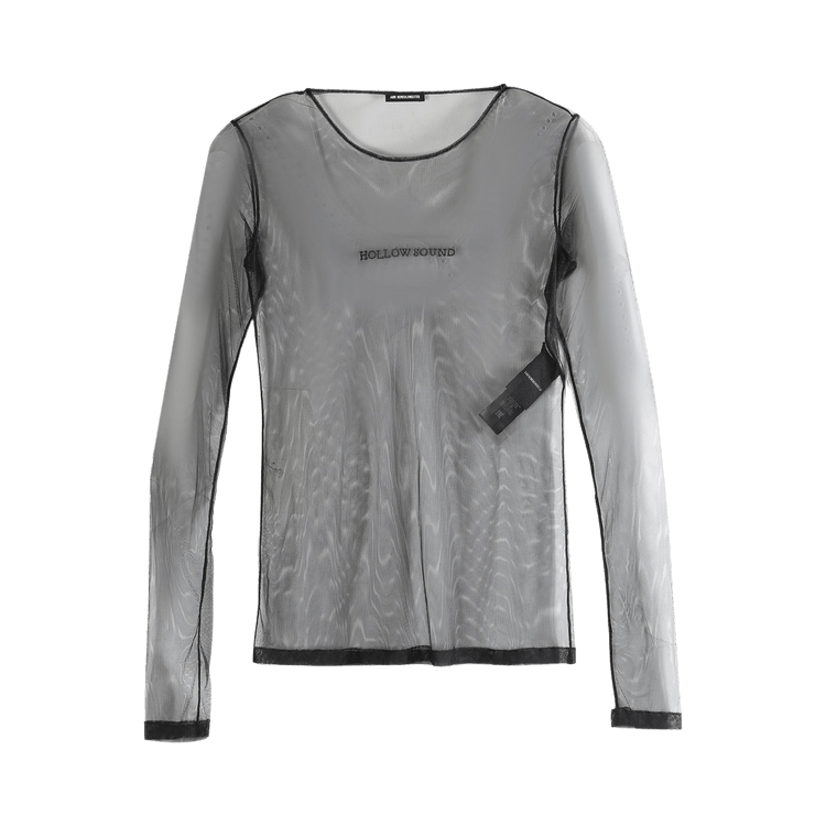 Ann Demeulemeester H0Llow Sound Embroidery Fiene Slim Fit Long-Sleeve T-Shirt "Black"