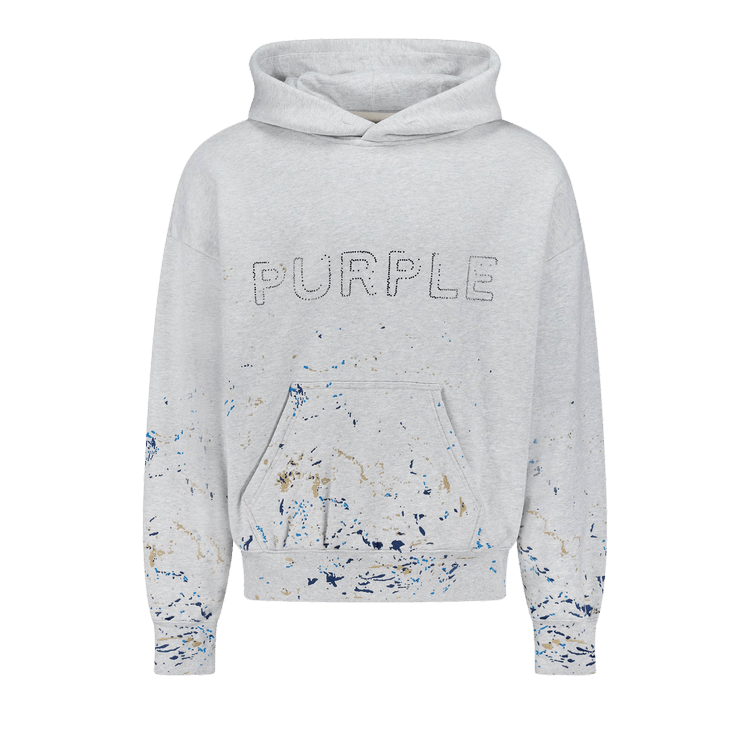 PURPLE BRAND Paint Splatter Logo Hoodie "Grey"