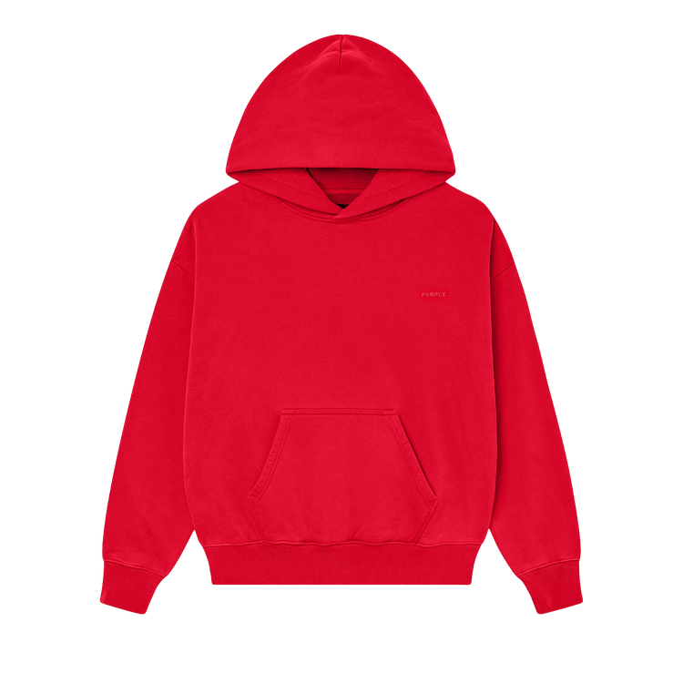 PURPLE BRAND Fleece Pullover Hoodie "Red"