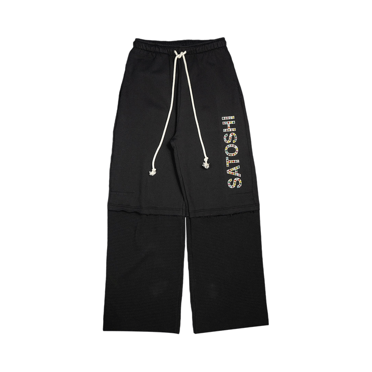 Satoshi Nakamoto Double Layer Studded Sweatpants "Black"