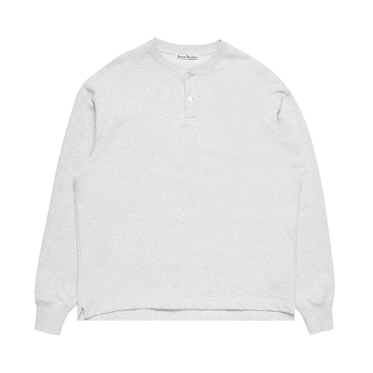 Acne Studios Henley Neck Sweatshirt "Pale Grey Melange"