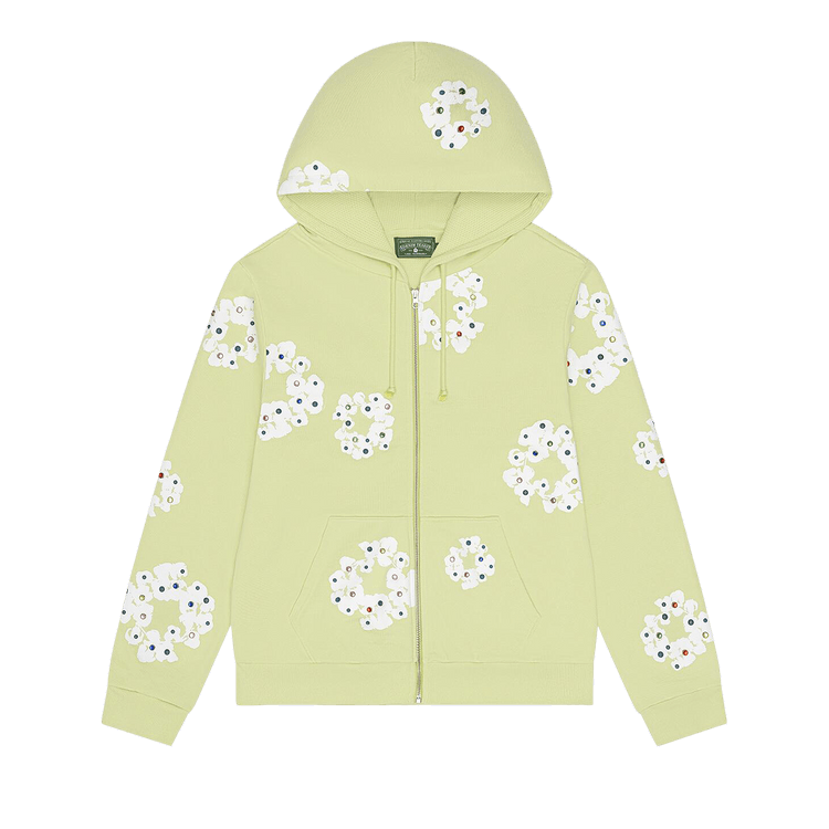 Denim Tears Rhinestone Cotton Wreath Zip Hoodie "Mint"