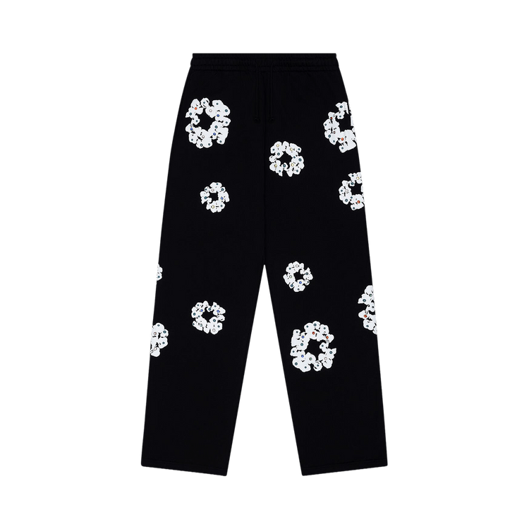 Denim Tears Rhinestone Cotton Wreath Sweatpants "Black"